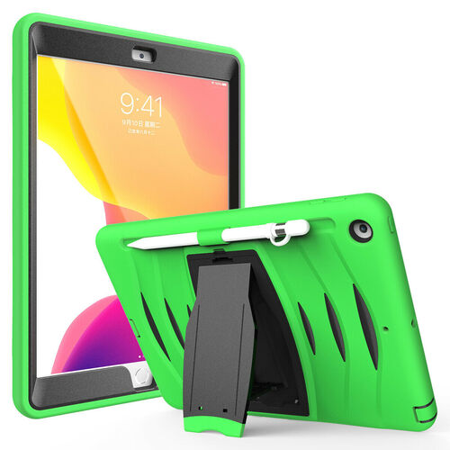 Shockproof Heavy Duty Rugged Defender Case for Apple iPad 7/8/9 10.2 - Green