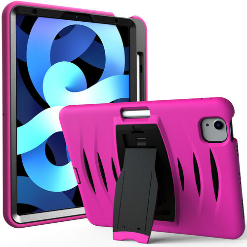 Shockproof Heavy Duty Rugged Defender Case for Apple iPad Air 4 10.9 / iPad Air 5 10.9 / Air 6 11'' - Hot Pink