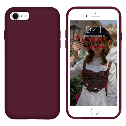 Premium Silicone Case for Apple iPhone 6/7/8/SE (2020)/SE (2022) - Wine