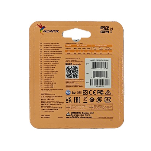 ADATA Micro SD Memory Card 32GB